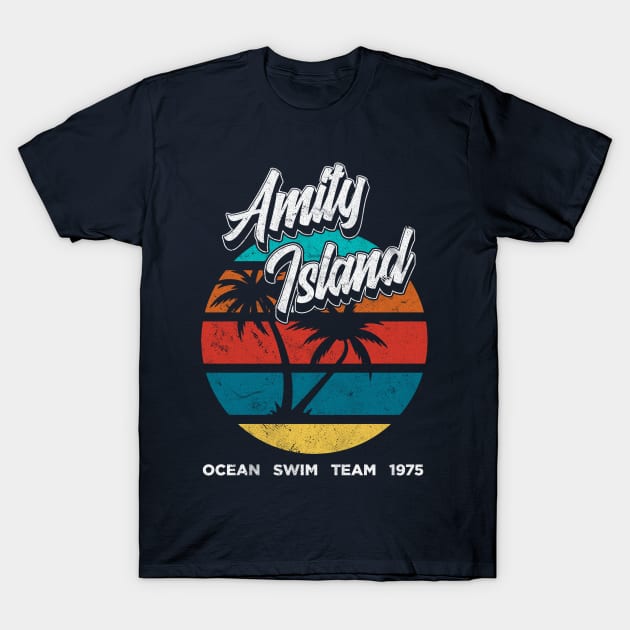 Amity Island Swim Team 1975 T-Shirt by NineBlack